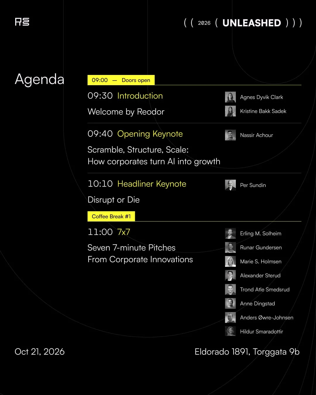 Full line-up and agenda, slide 2 of 4