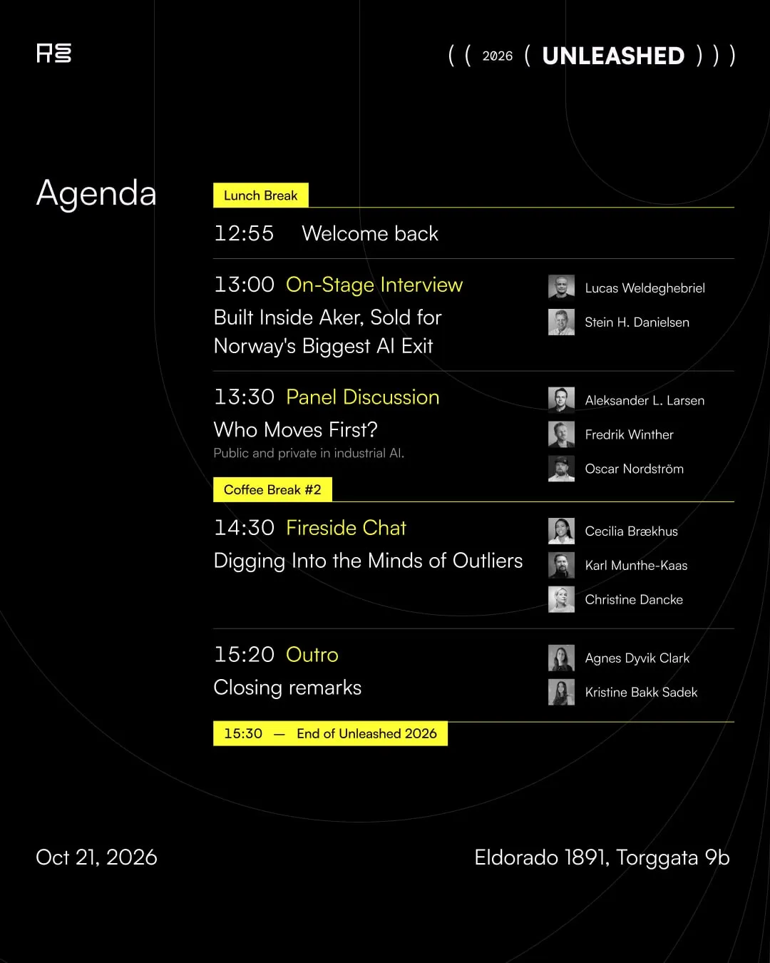 Full line-up and agenda, slide 3 of 4