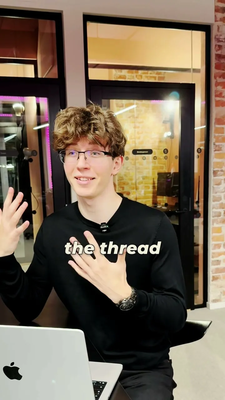 Vlad talking about losing the thread in meetings, vertical video